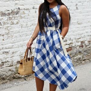 Maeve asymmetrical gingham dress